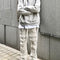 Pantalones Deportivos Holgados Grises con Múltiples Bolsillos para Hombre