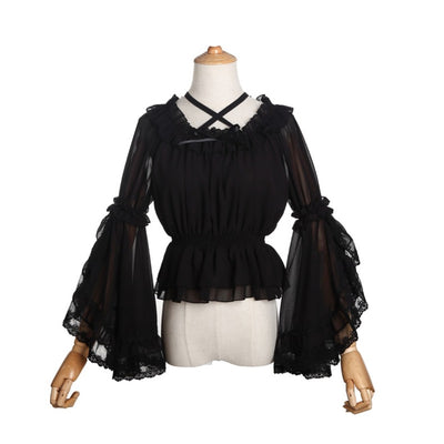 Blusa Lolita Sheer con Mangas Acampanadas - Estilo Alice Girl B306 - Image 13