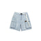 Shorts de Mezclilla Estilo Cargo con Múltiples Bolsillos y Acabado Lavado