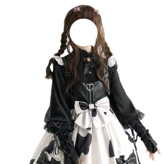 Blusa Lolita Elegante Retro con Broche Mariposa Gratis - Top Interior Manga Corta - Image 2