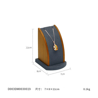Expositor de Joyas de Madera Maciza - Soporte Curvo para Collares y Pendientes - Image 2