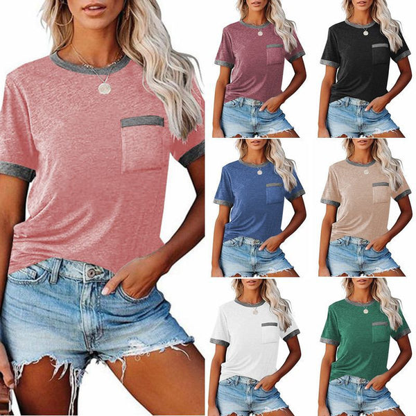 Blusa con Cuello Redondo y Bolsillos Funcionales