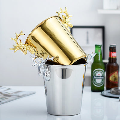 Cubitera de Lujo Cabeza de Ciervo Acero Inoxidable para Champagne y Vinos - Image 16
