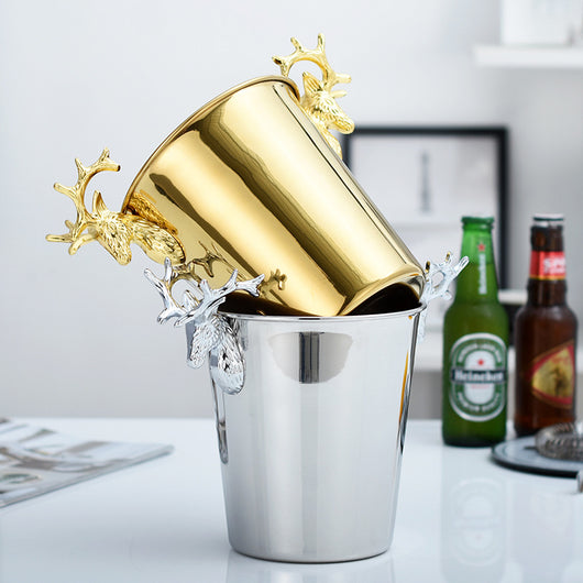Cubitera de Lujo Cabeza de Ciervo Acero Inoxidable para Champagne y Vinos - Image 16
