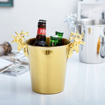 Cubitera de Lujo Cabeza de Ciervo Acero Inoxidable para Champagne y Vinos - Image 12