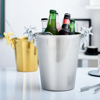 Cubitera de Lujo Cabeza de Ciervo Acero Inoxidable para Champagne y Vinos - Image 14