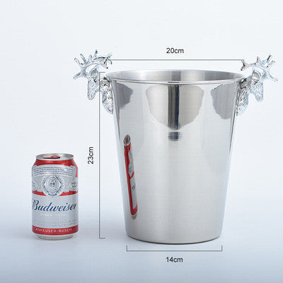 Cubitera de Lujo Cabeza de Ciervo Acero Inoxidable para Champagne y Vinos - Image 3