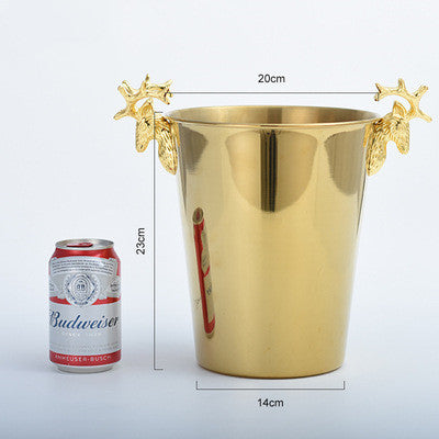 Cubitera de Lujo Cabeza de Ciervo Acero Inoxidable para Champagne y Vinos - Image 4