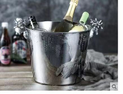 Cubitera de Lujo Cabeza de Ciervo Acero Inoxidable para Champagne y Vinos
