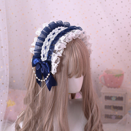 Diadema Lolita Hecha a Mano Multicolor con Encaje Delicado - Image 9