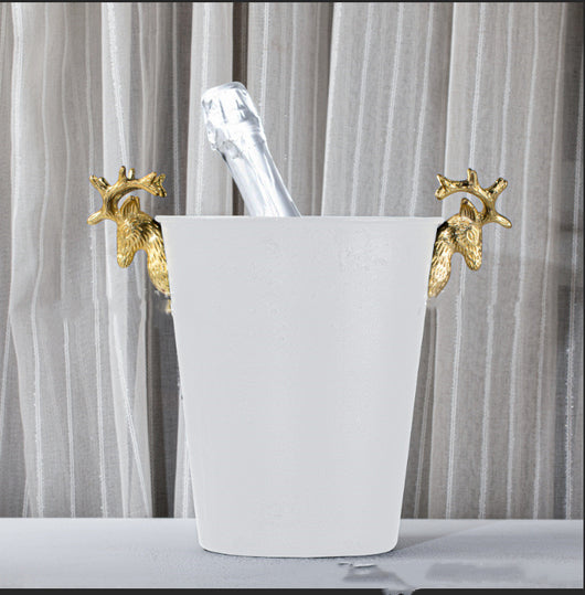 Cubitera de Lujo Cabeza de Ciervo Acero Inoxidable para Champagne y Vinos - Image 10