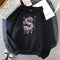 Sudadera Harajuku Dragón Japonés con Letras - Manga Larga Mujer