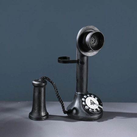 Teléfono Retro Vintage Decorativo - Figura de Resina Nostálgica para el Hogar