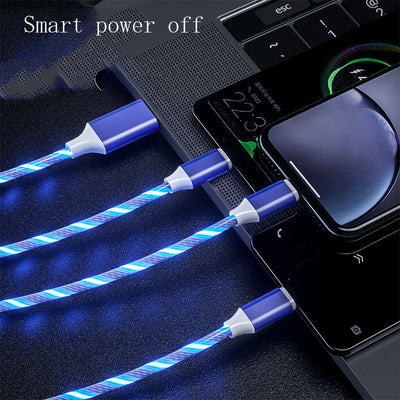 Cable 3 en 1 USB Micro y Type C con Luz LED Fluida para Carga Rápida - Image 7