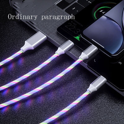 Cable 3 en 1 USB Micro y Type C con Luz LED Fluida para Carga Rápida - Image 8