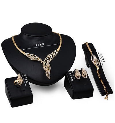 Conjunto de Joyas Nupciales Elegantes: Collar, Aretes, Anillo y Pulsera - Image 8