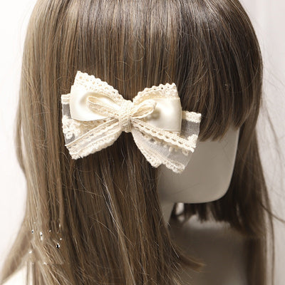 Pasador de Cabello con Lazo de Encaje y Cinta Estilo Té - Image 7
