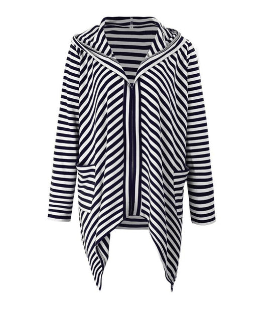 Sudadera con Capucha de Rayas Irregulares para Mujer - Estilo Moderno y Cómodo - Image 8