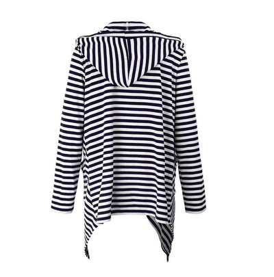 Sudadera con Capucha de Rayas Irregulares para Mujer - Estilo Moderno y Cómodo - Image 4