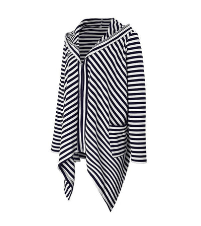 Sudadera con Capucha de Rayas Irregulares para Mujer - Estilo Moderno y Cómodo - Image 5