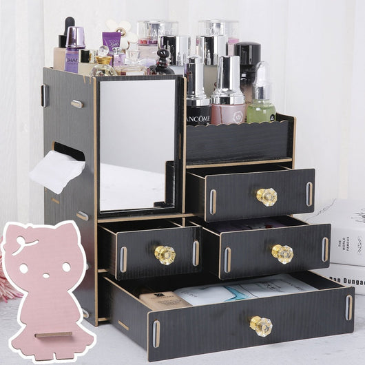 Organizador de Cosméticos y Joyas en Madera con Cajones - Image 8