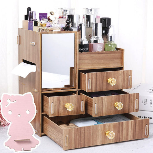 Organizador de Cosméticos y Joyas en Madera con Cajones - Image 10