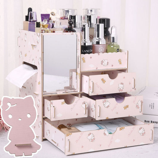 Organizador de Cosméticos y Joyas en Madera con Cajones - Image 3