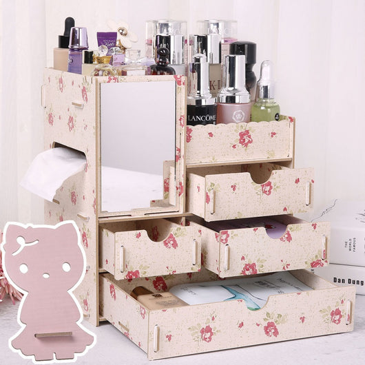Organizador de Cosméticos y Joyas en Madera con Cajones - Image 2