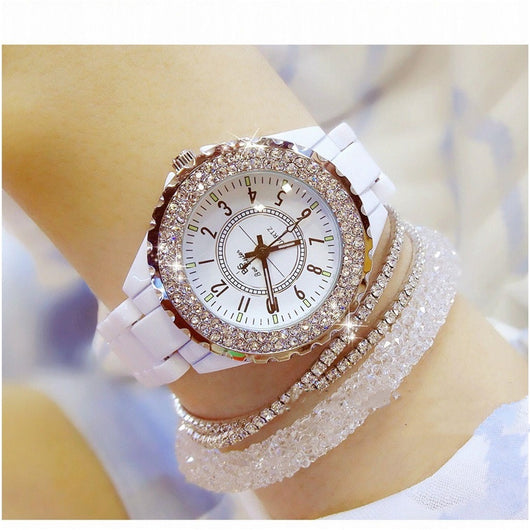Reloj Automático para Mujer Cerámica Blanca Elegante - Image 13