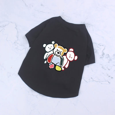 Playera de Algodón Puro para Mascotas - Diseño Ositos Tiernos Blanco y Negro - Image 9