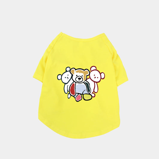 Playera de Algodón Puro para Mascotas - Diseño Ositos Tiernos Blanco y Negro - Image 3