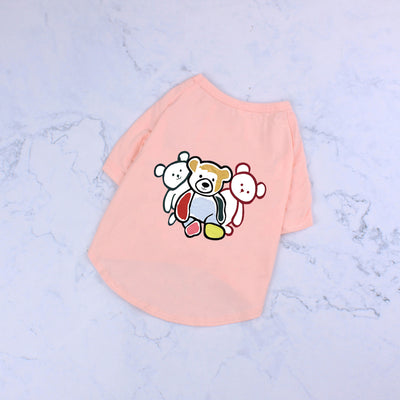 Playera de Algodón Puro para Mascotas - Diseño Ositos Tiernos Blanco y Negro - Image 5