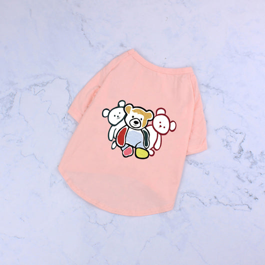 Playera de Algodón Puro para Mascotas - Diseño Ositos Tiernos Blanco y Negro - Image 5
