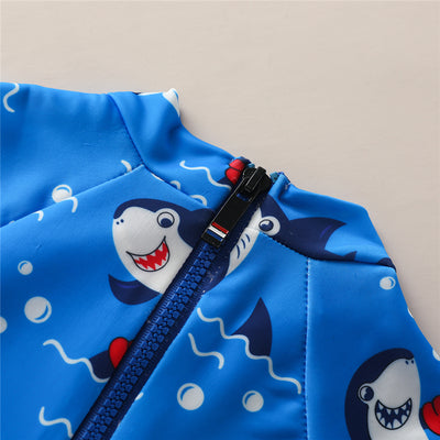 Enterizo Corto Azul Tiburón para Niños - Image 10