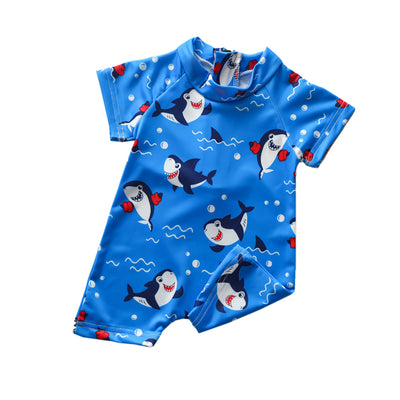 Enterizo Corto Azul Tiburón para Niños - Image 4