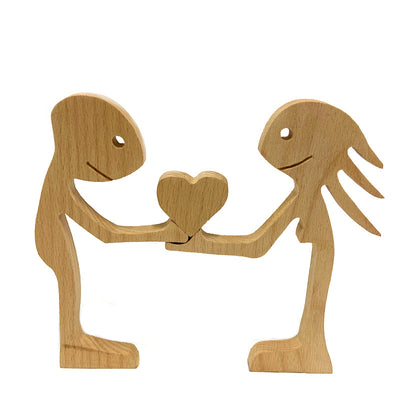 Adornos Navideños de Madera en Forma de Corazón para Familias Amorosas - Image 10