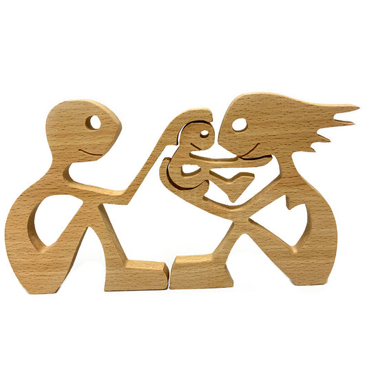 Adornos Navideños de Madera en Forma de Corazón para Familias Amorosas - Image 4