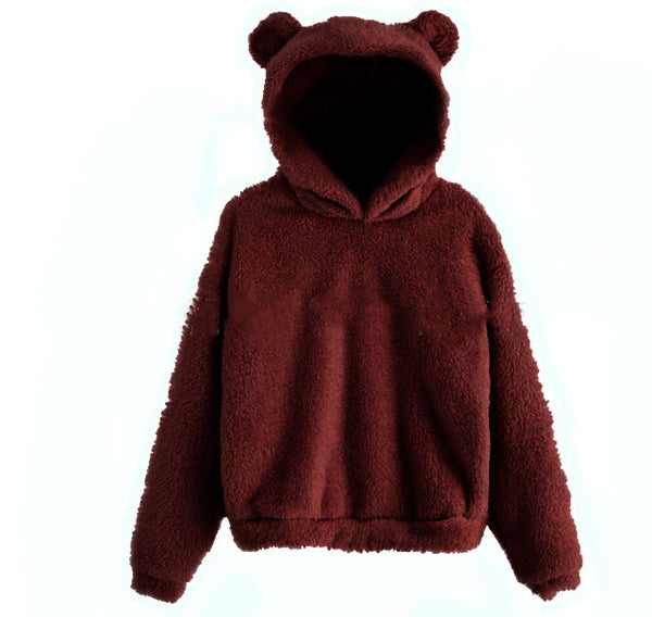 Sudadera Cálida con Capucha de Orejas de Conejo Esponjosas