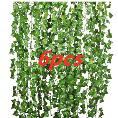 Guirnalda de Hojas Verdes de Seda Artificial para Decoración DIY - Image 13