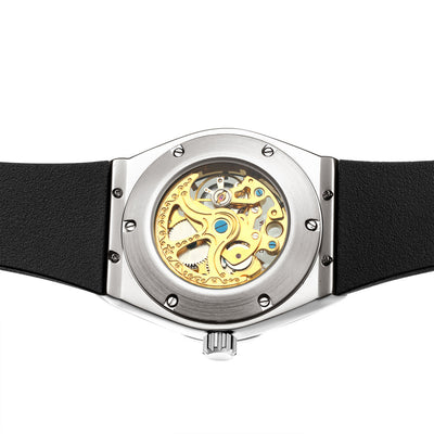 Reloj Automático de Acero Inoxidable Dorado Rosa con Esfera Hueca para Hombre - Image 9