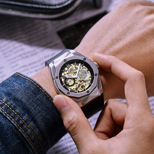 Reloj Automático de Acero Inoxidable Dorado Rosa con Esfera Hueca para Hombre - Image 7