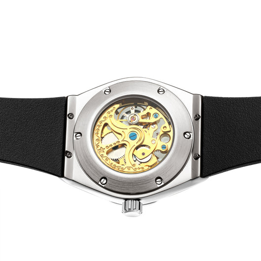 Reloj Automático de Acero Inoxidable Dorado Rosa con Esfera Hueca para Hombre - Image 4