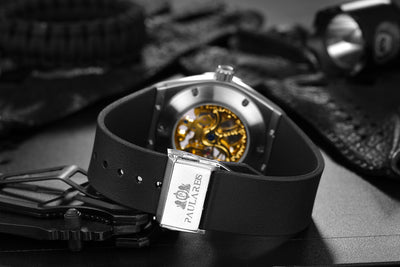Reloj Automático de Acero Inoxidable Dorado Rosa con Esfera Hueca para Hombre - Image 3