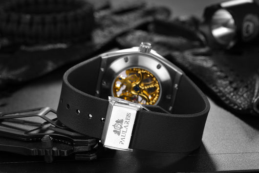 Reloj Automático de Acero Inoxidable Dorado Rosa con Esfera Hueca para Hombre - Image 3