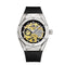 Reloj Automático de Acero Inoxidable Dorado Rosa con Esfera Hueca para Hombre