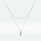 Collar Doble Espiga de Trigo Plateado con Baño de Platino Brillante