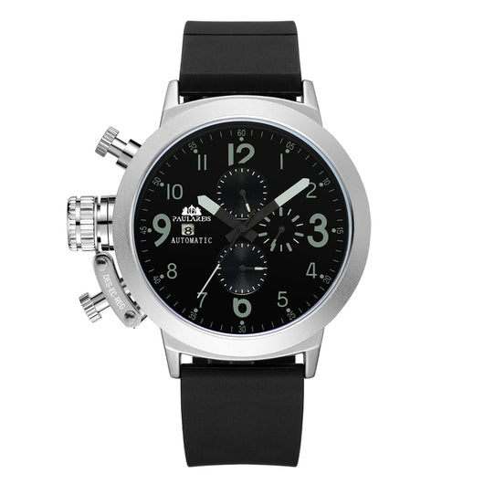 Reloj Automático Multifuncional con Banda de Caucho para Hombre - Image 9
