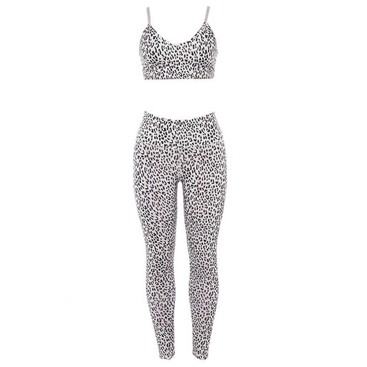 Conjunto Deportivo Yoga Estampado Leopardo con Tirantes Ajustables - Image 2