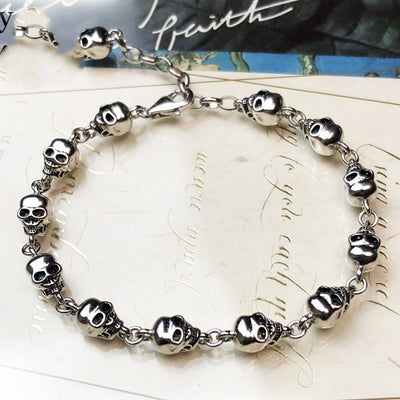 Extensión de Cadena Calavera Plateada para Pulsera - Image 10