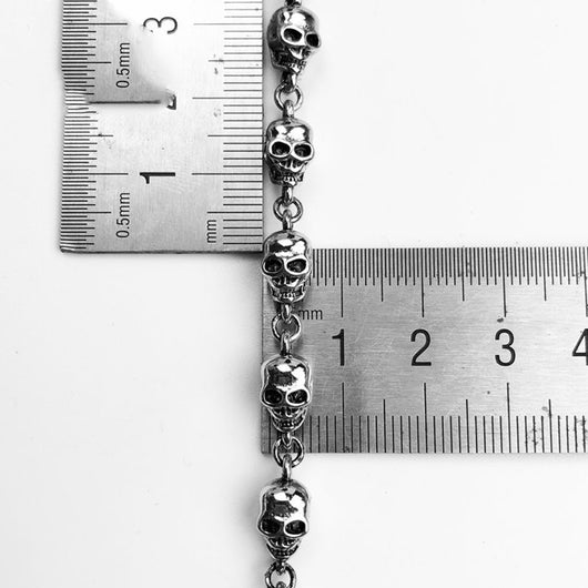 Extensión de Cadena Calavera Plateada para Pulsera - Image 4